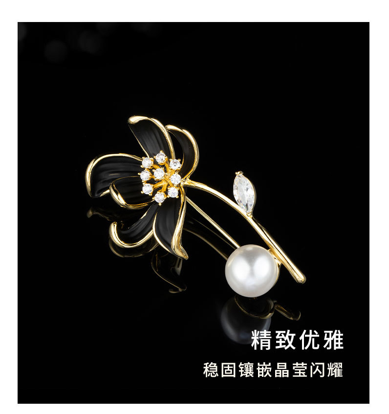 时尚优雅立体莲花胸针小众轻奢风珐琅彩胸花新品甜美个