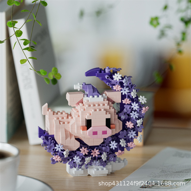 Compatible con Lego inmortal ramo de flores, juguetes de ensamblaje de plantas, adornos de claveles de girasol, regalos de año nuevo para niñas al por mayor