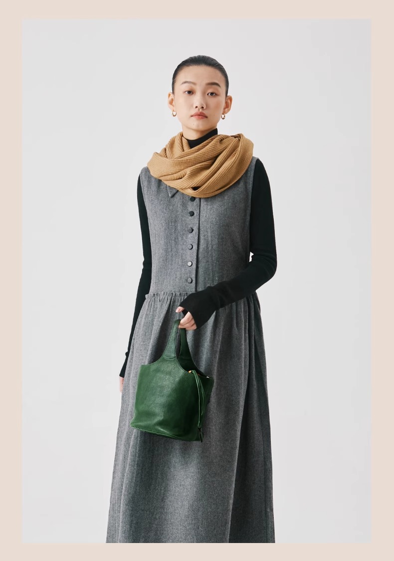 Qiu Zhen – sac à main à bandoulière en cuir véritable de vache tanné, sac panier à légumes de grande capacité pour les déplacements, femme_voghion.com