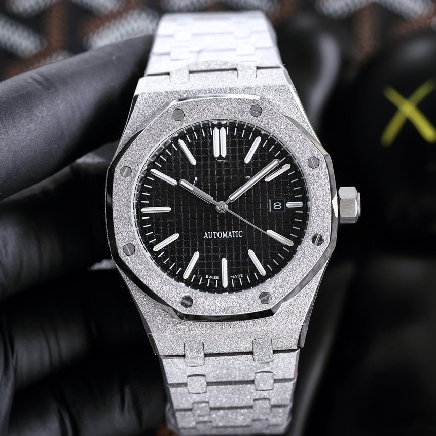 Foreign Trade Frost Gold Royal Oak Stainless Steel Strap Waterproof Fully Automatic Mechanical Men's Watch Factory Delivery