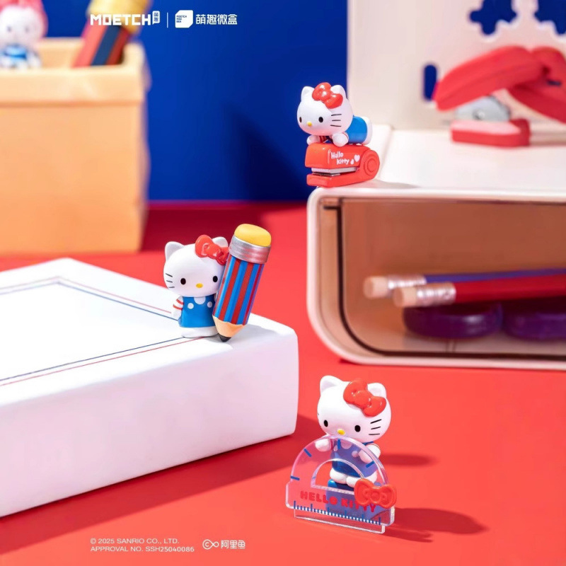 ハローキティ面白い文具シリーズマイクロボックスかわいいアニメーション周辺フィギュアデスクトップ装飾品人形ギフト|undefined