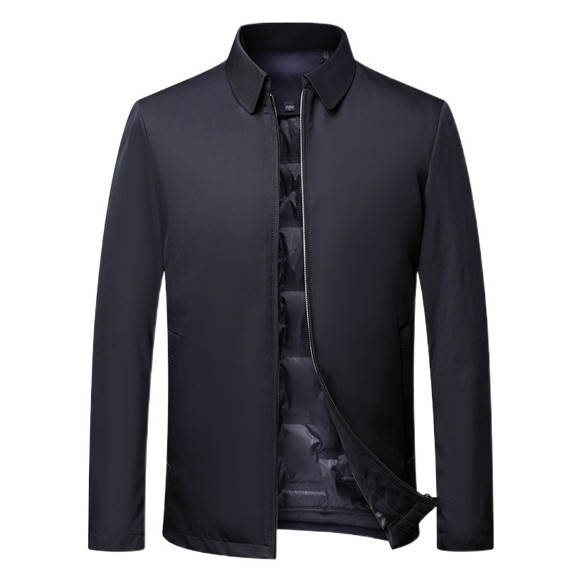 Otoño e invierno nueva ropa de hombre cálida y gruesa chaqueta de color sólido para hombres jóvenes y de mediana edad