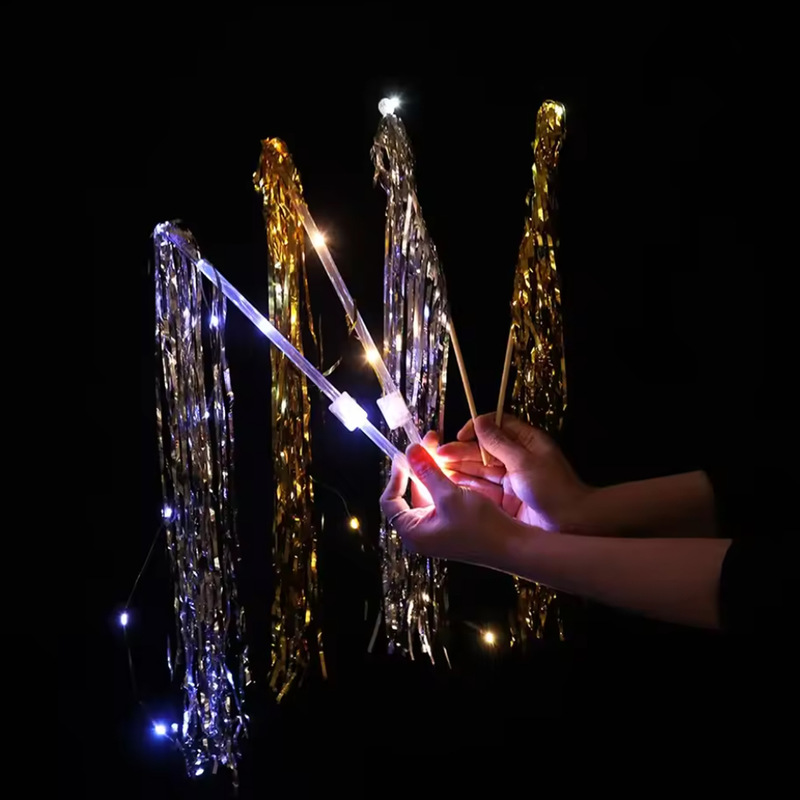 European style led light with rain silk luminous fairy stick wedding party farewell party baby party decoration
