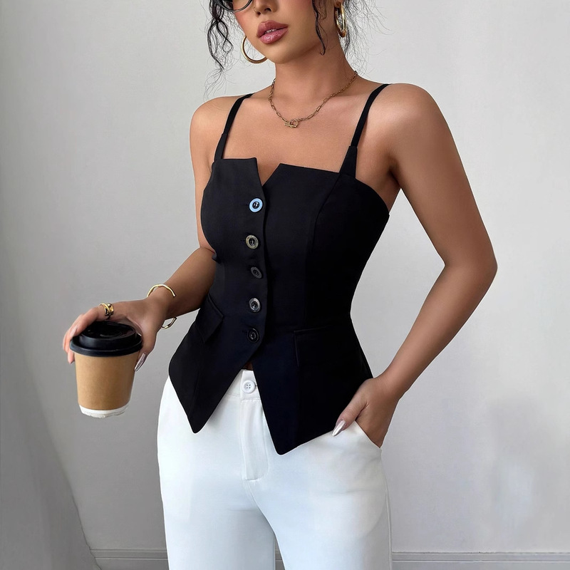 European and American Foreign Trade Cross-border Women's 2025 New Style Women's Slim-fit Slimming Outer Wear Pet Camisole