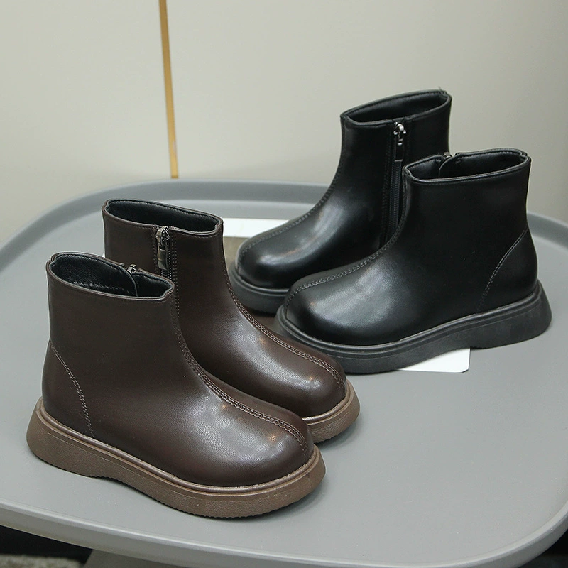 Детская обувь осенние и зимние сапоги для девочек корейские детские короткие сапоги простые простые детские хлопковые сапоги мягкая подошва детские сапоги