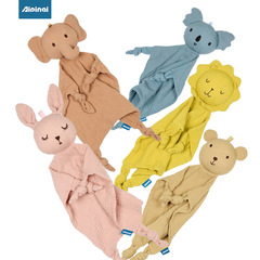 Baby Animal Gauze Pacifier Towel, Baby-Safe Chewable Sleep Companion Handkerchief Rabbit Style Pacifier Toy