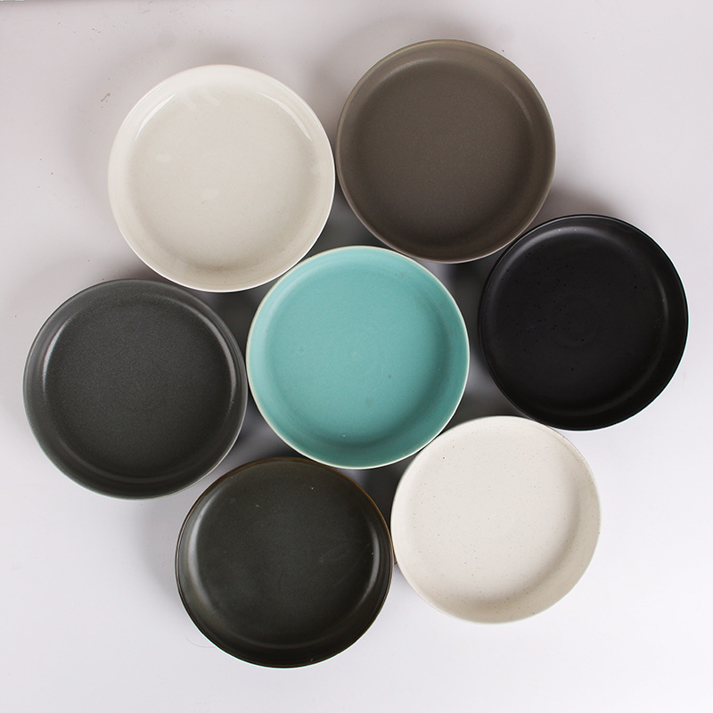 Asa Comercio exterior profundo y superficial placa redonda de cerámica Hotel hogar plato de cerámica plato de fruta ensalada placa occidental Placa de carne