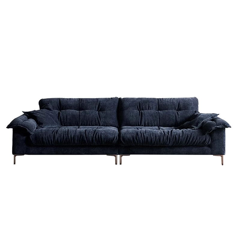 Nuevo sofá de chenilla de alta gama, estilo nube, para espacios pequeños, de gran venta transfronteriza, sofá cama de tela de algodón y lino de fila recta.