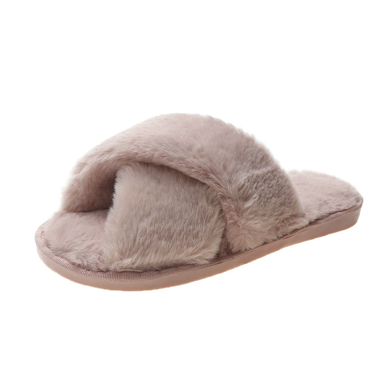 Slippers women, faux fur slip-on cozy indoor slides, sizes 36–45, multi-color options