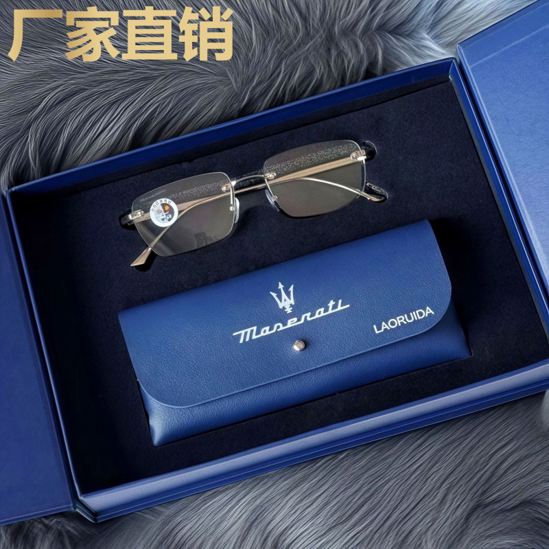 2025 新マセラティ老眼鏡スマートズーム女性クリスタルメガネハイエンド卸売男性抗青色光|undefined