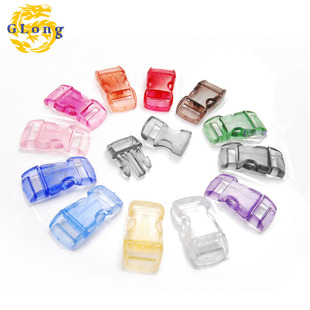 Transparent Colorful Mini Buckle 10mm Pet Collar Buckle Outdoor Paracord Bracelet Braided Buckle in Stock