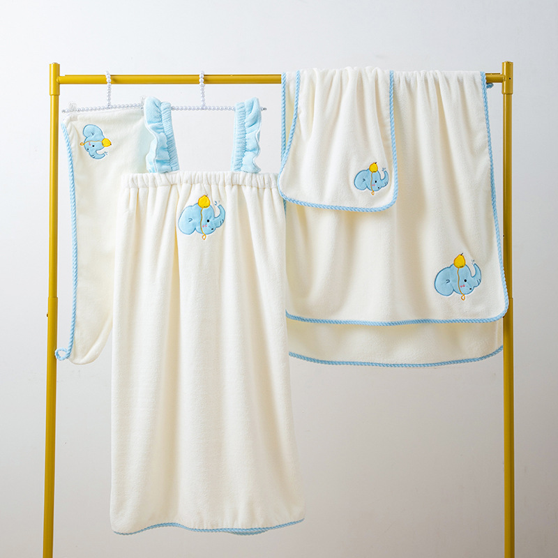 귀여운 코끼리 (목욕스커트 + 헤어드라이어 + 수건)