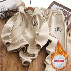 兒童衛衣運動套裝2024新款中大童加絨洋氣男童寬鬆衣服胖童秋冬款