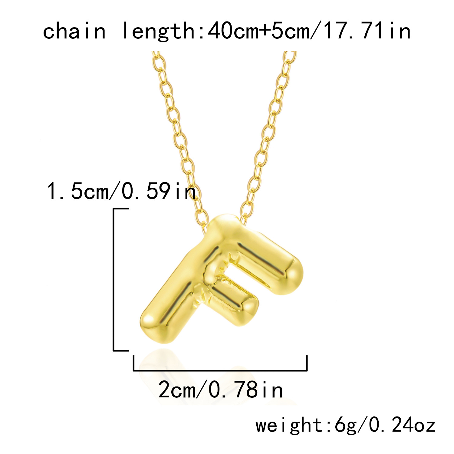 Collier avec pendentif lettre initiale style ballon original_voghion.com