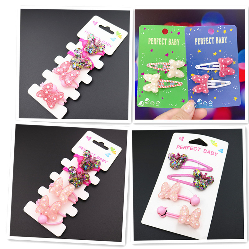 Dibujos animados Glitter corona Minnie arco traje niños bebé pelo lazo accesorios pelo cuerda banda de goma cuerda de pelo