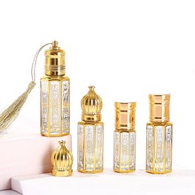 定制电镀精油瓶八角玻璃瓶高颜值烫金滚珠精油玻璃瓶便携式分装瓶