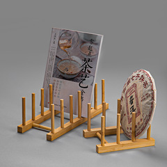 批發竹製杯架兩三六格玻璃把杯瀝水架收納架家用儲物架家用茶餅架