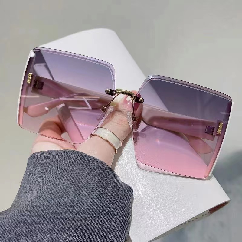 2022 new pattern Frameless Trimming ultraviolet-proof sunshade Sunglasses ins With sunglasses