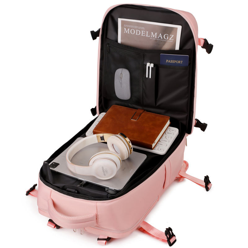 Bolsa de hombro de color sólido de gran capacidad tipo caja colgante varilla de tracción independiente bolsa de viaje para mujeres mochila ocio multifuncional