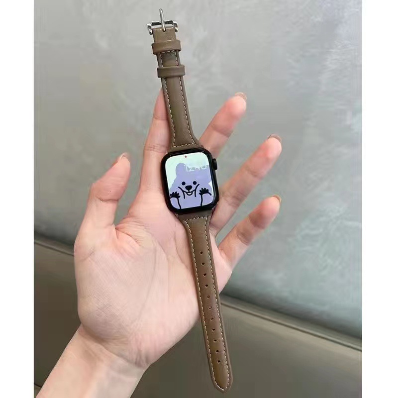 Suitable for Apple Small Man Waist Strap iwatch2/3/4/5 Slim Fit T-type Cowhide Watch Strap Factory Direct Supply
