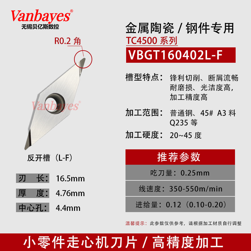 10개입) VBGT160402L-F 수입 세라믹 R0.2 리밍 날