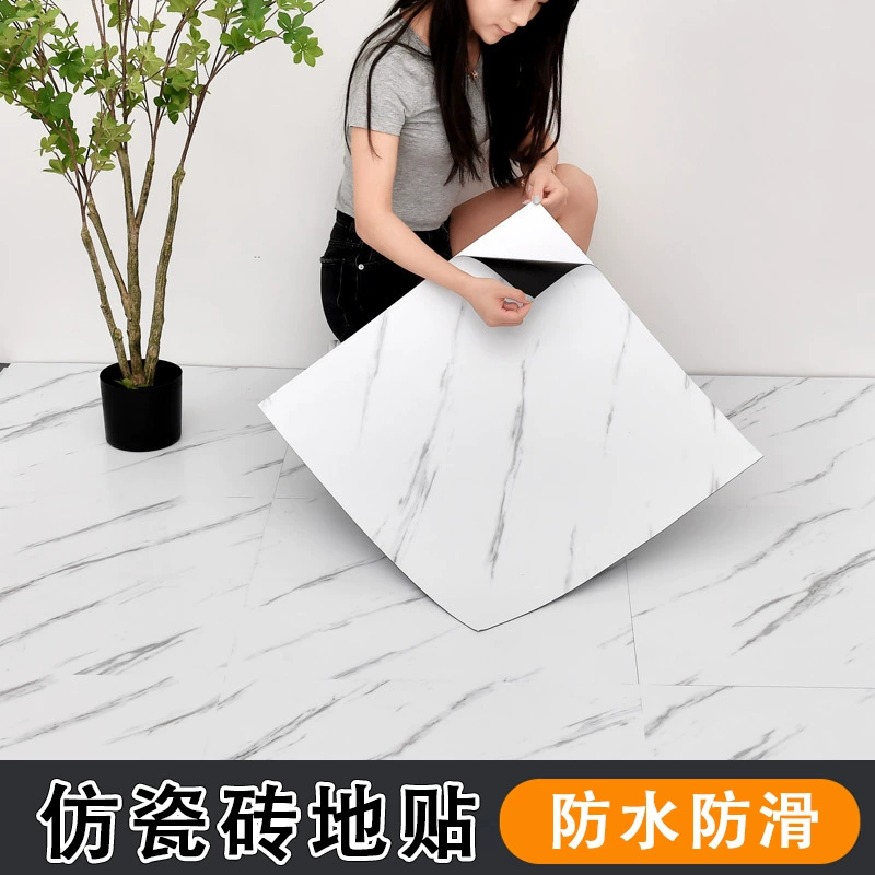 Трансграничный пол, кожаный цементный пол, прямые наклейки для пола, самоклеящиеся глянцевые поверхности, бытовые водонепроницаемые износостойкие наклейки с имитацией плитки для пола