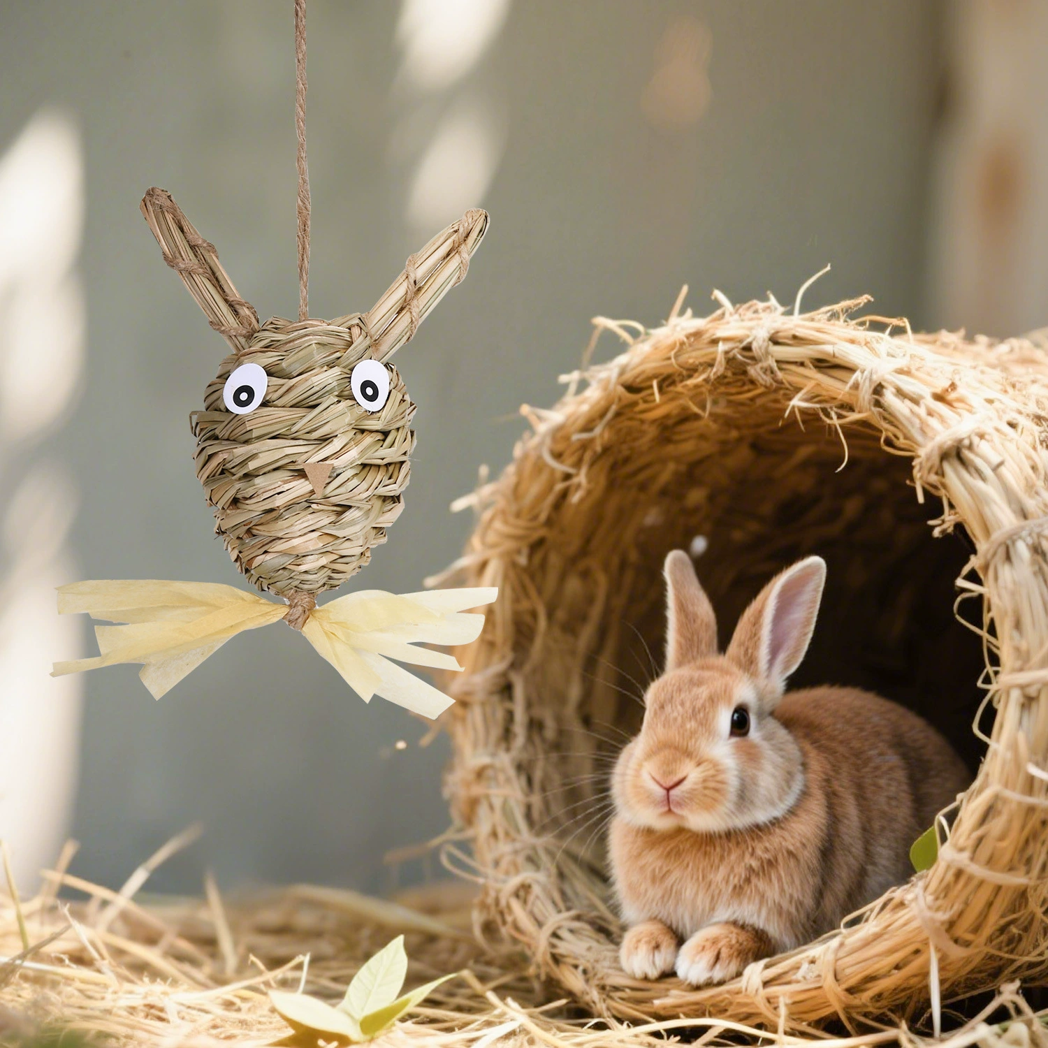 Прямые поставки с фабрики: плетеные игрушки, мячи для метания из соломы, игрушки для прорезывания зубов для животных, кролик в лесной тематике для трансграничной торговли.