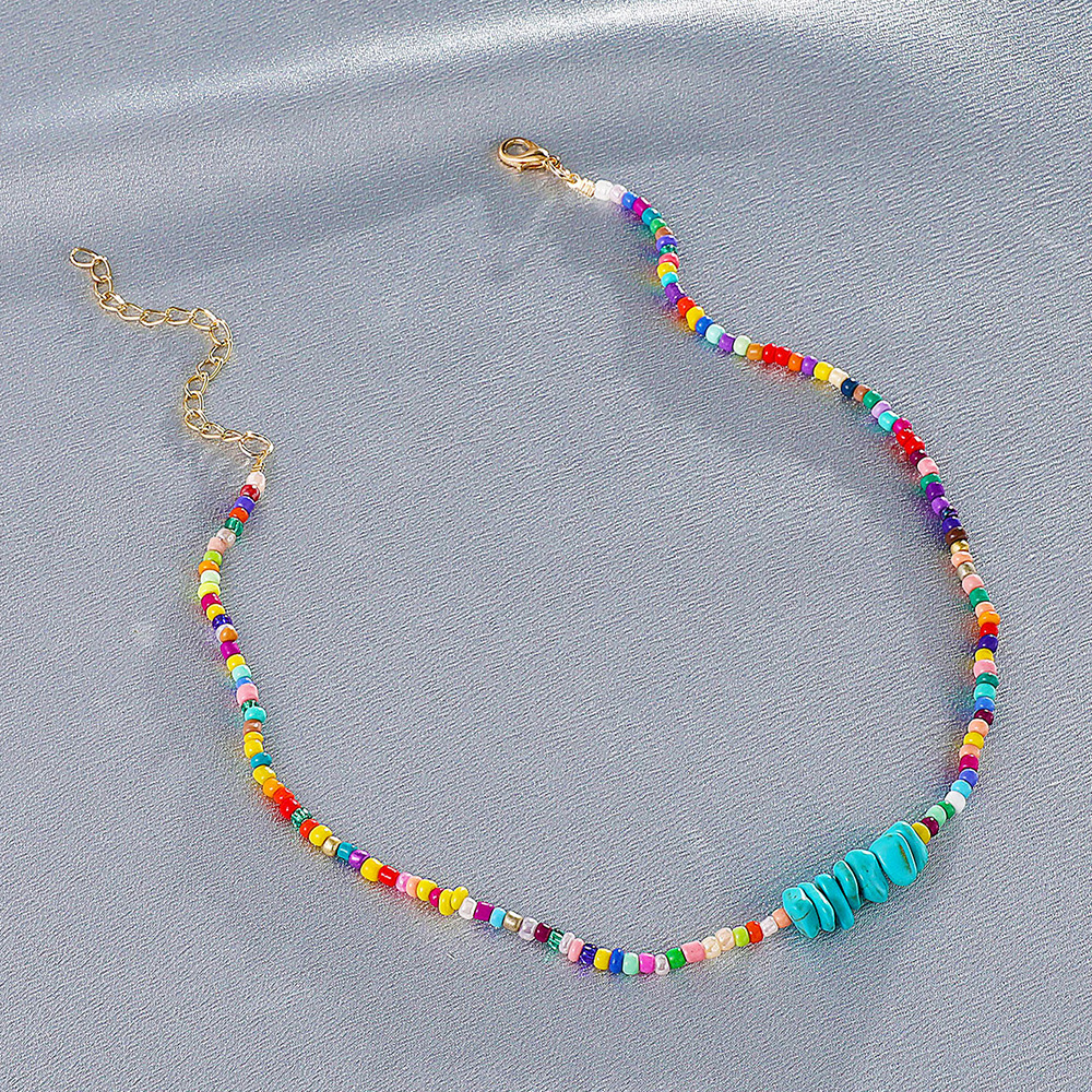 bohemian colorful beads turquoise short necklace wholesale Nihaojewelry
