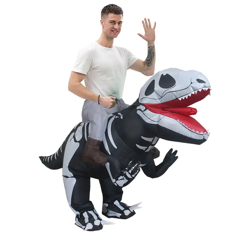 Venta caliente Traje inflable transfronterizo Dinosaurio de Halloween Alien Tyrannosaurus Rex Dress Up Ropa de actuación divertida Decoración de fiesta