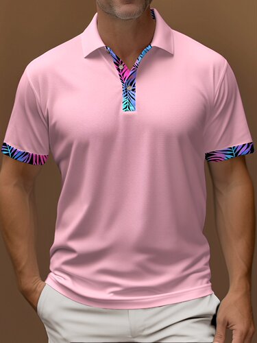 Men's polo shirt New style neckline cuff contrasting color business casual summer polo shirt short-sleeved men