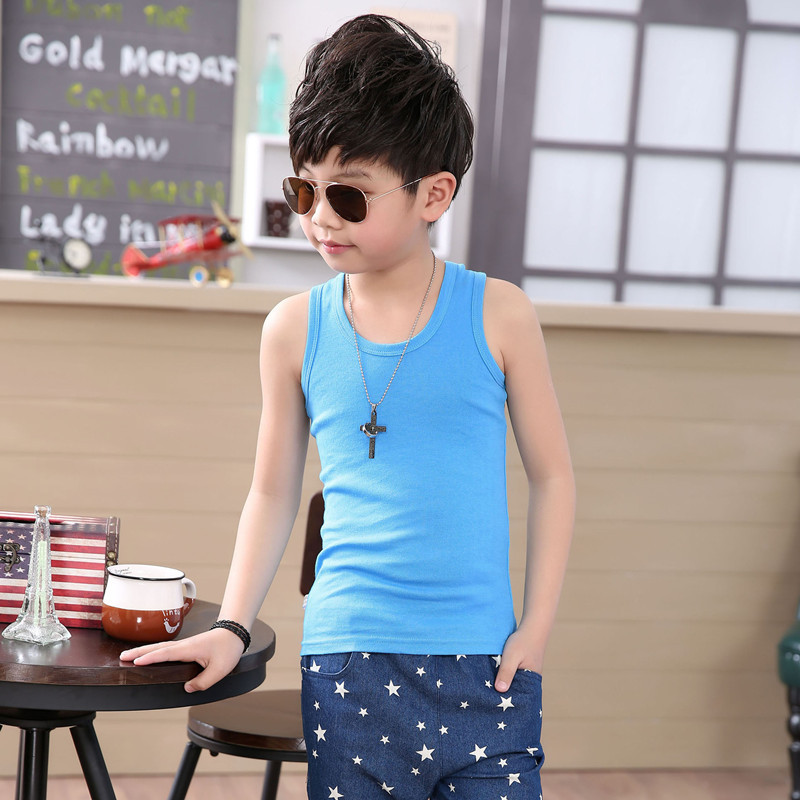 Camiseta de algodón para niños en forma de I para niñas pequeña camisola para niños ropa interior para niñas de verano