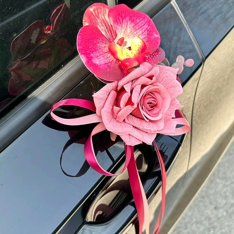 Украшение свадебного автомобиля, вытягивание цветов, моделирование цветов