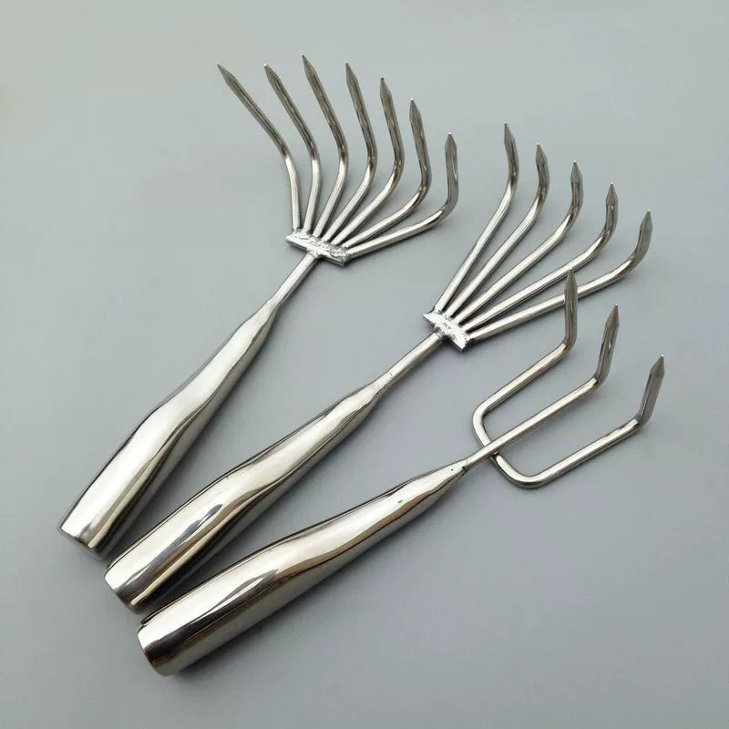 Нержавеющая сталь цельный сварной ручкой садоводство маленькие грабли сосновая земля маленькие грабли