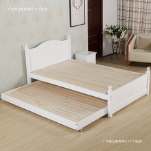 全实木儿童拖床抽拉床地板床小户型床推拉床单独拖拉床厂一件批发