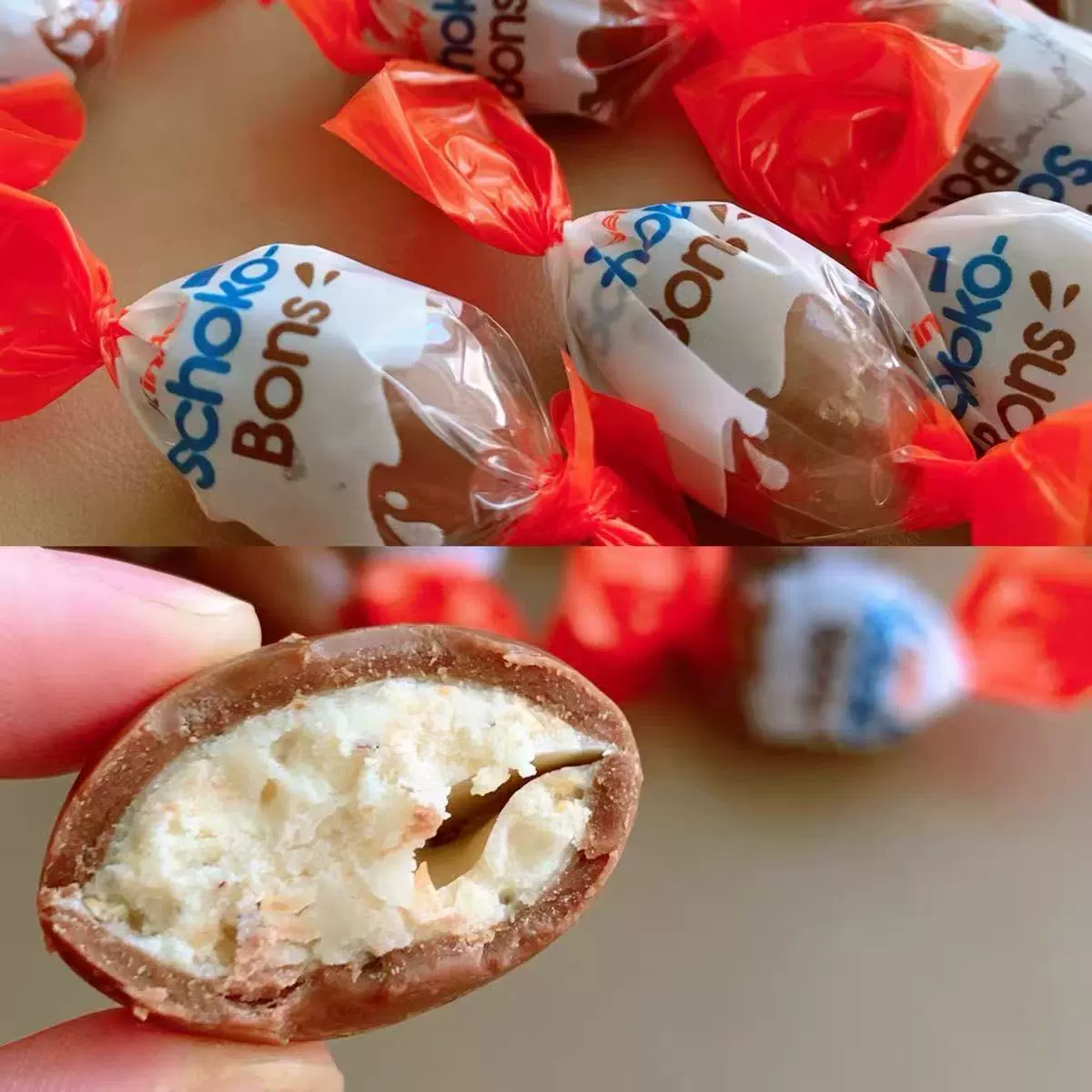 Снэк Kinder Schoko-Bons молочный шоколад, упаковки 80–300 г, начинка лесной орех и молоко