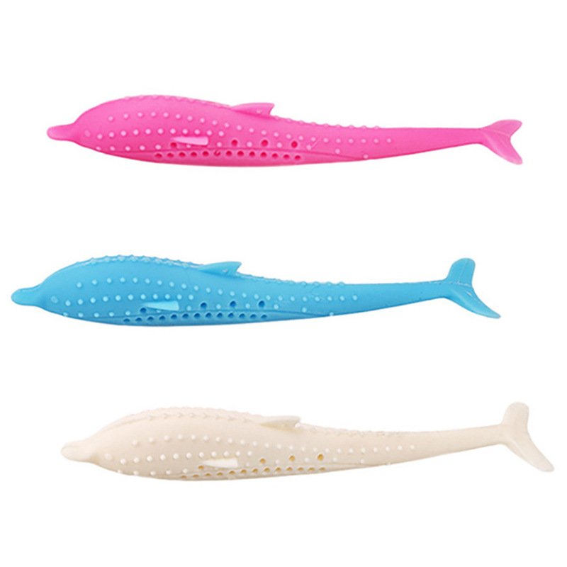Venta caliente transfronteriza gato diente limpieza juguete menta silicona delfín juguete gato cepillo gato juguete gato teethbrush