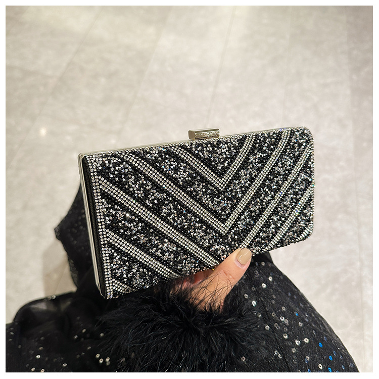 2025 Cross-border new dinner bag, European and American women's handbag, diamond-encrusted banquet clutch, evening dress bag, women's bag undefined
