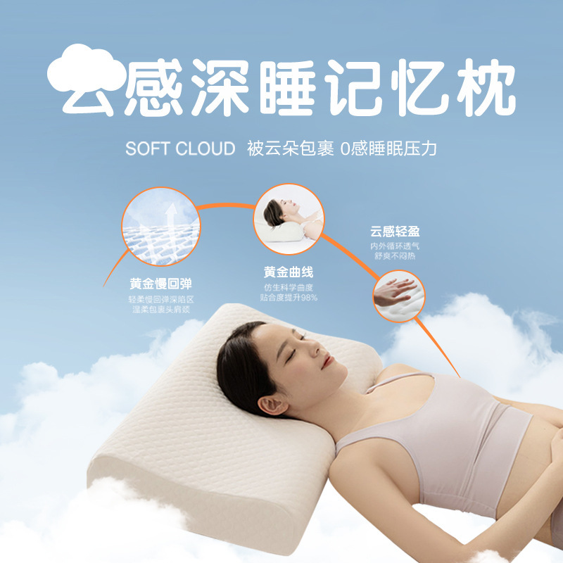 クラスA雲のような深く眠れる低反発枕、Bタイプの曲線デザイン、家庭用枕芯、大人と子供専用、横向き寝用の特別な低反発枕|undefined