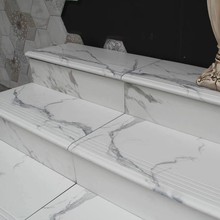 通体仿古砖卡拉拉白别墅楼梯地砖木纹仿古拉槽防滑高档加厚楼梯砖