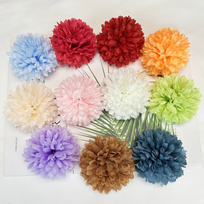 Simulación de cabeza de hortenida DIY hecha a mano joyas de cabello joyas de flores de pecho bola de crisantemo boda decoración del hogar flores falsas al por mayor
