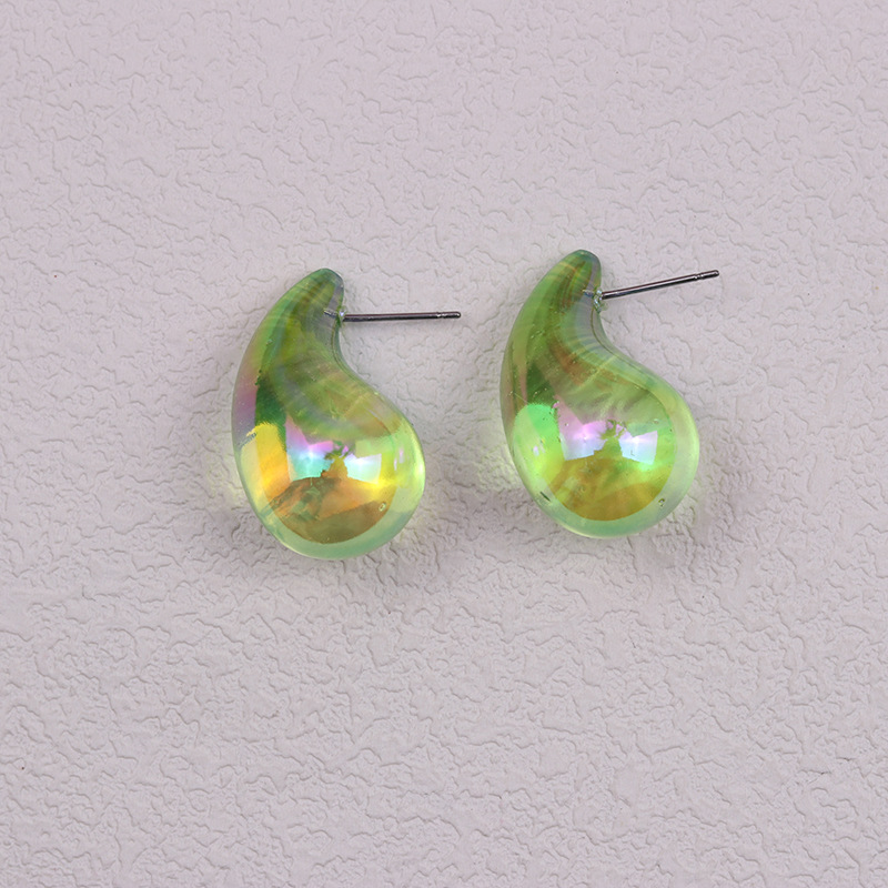 1 Pair IG Style Simple Style Water Droplets Spray Paint Arylic Ear Studs display picture 11