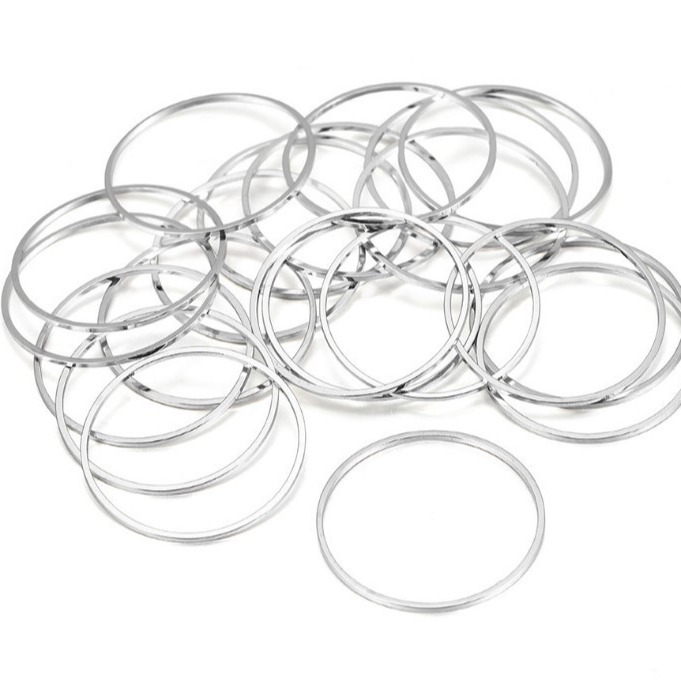 12-50mm cobre puro galvanoplastia círculo cerrado anillo sin boca anillo de boca sólida DIY pendientes accesorios material