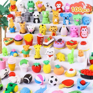 G 69413 Cartoon animal eraser set ��ͨ������Ƥ�����b�羳