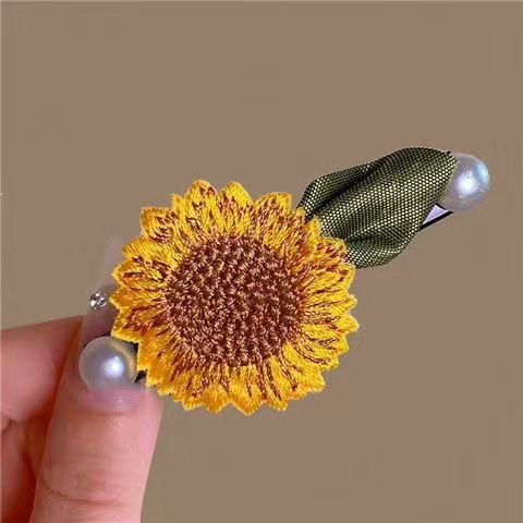 A01-59 해바라기 진주 클립