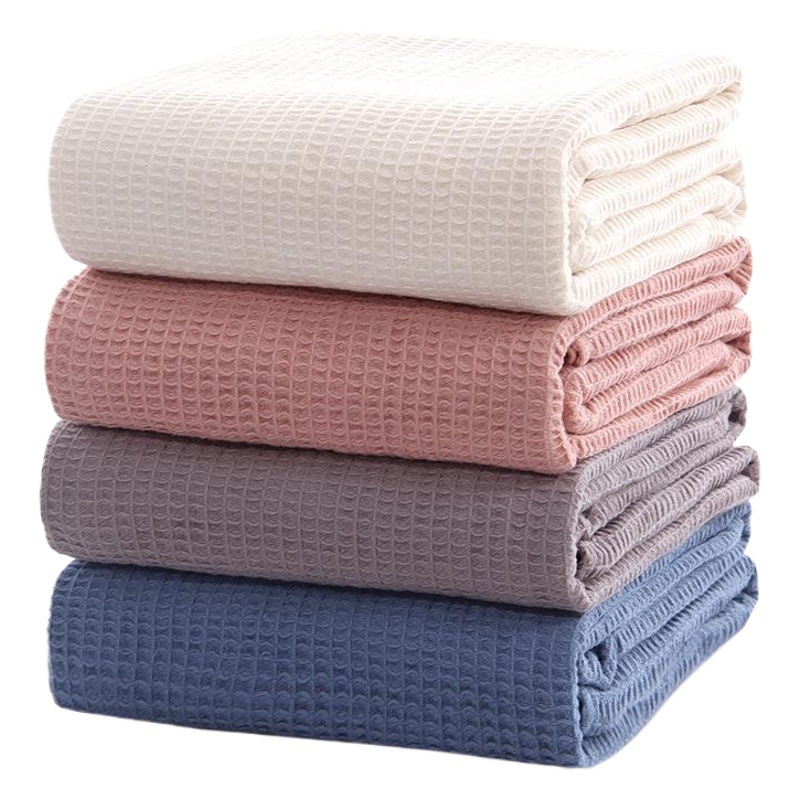 Tuqiang Cross-Border Waffle Cotton Towel Blanket, Casual Nap Blanket, One-Piece Air Conditioning Blanket, Direct Sales from the Manufacturer