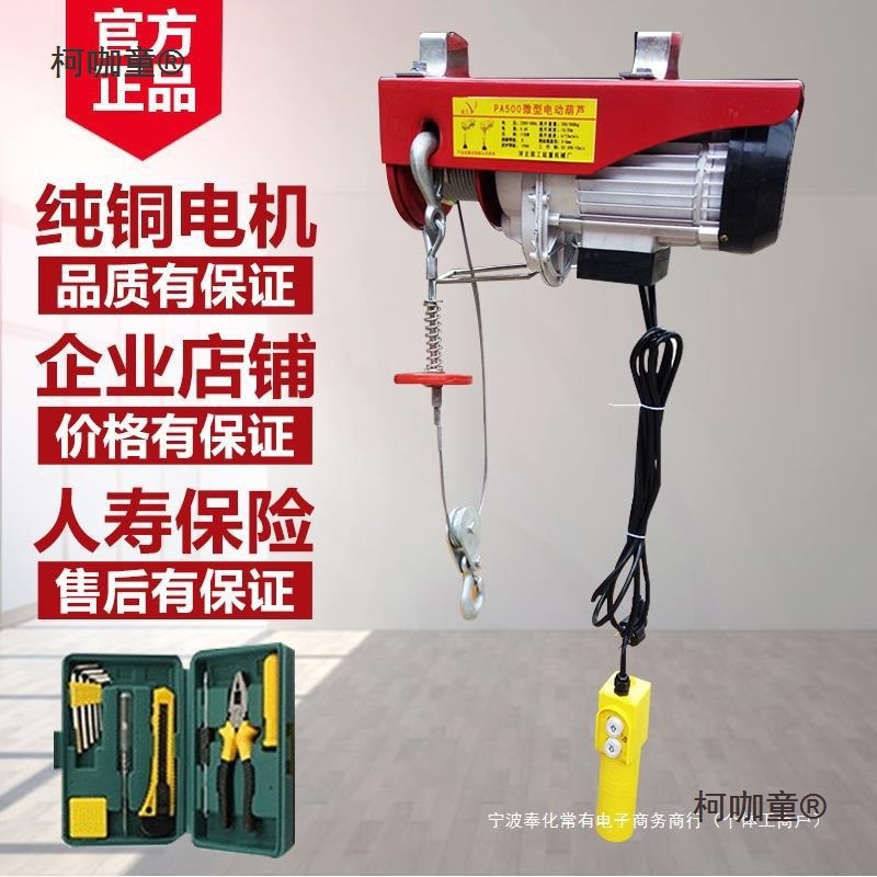 微型电动葫芦220V家用小型1吨卷扬提升机吊具装修吊砖升降麦太保