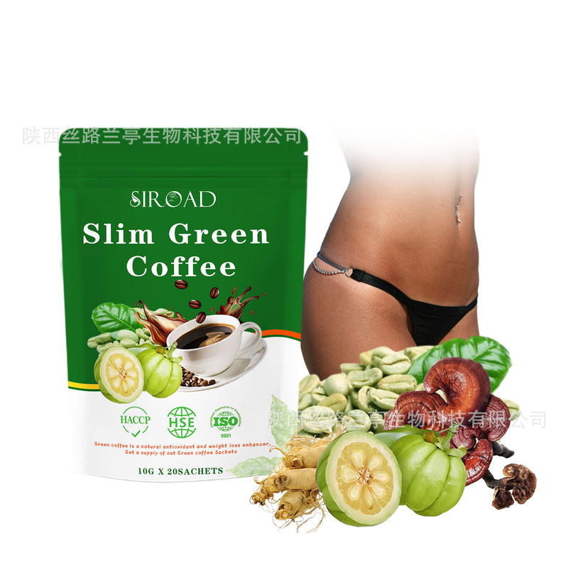 Foreign Trade Cross-Border Green Coffee Slim Green Coffee Ganoderma Lucidum Hericium Mushroom Green Coffee