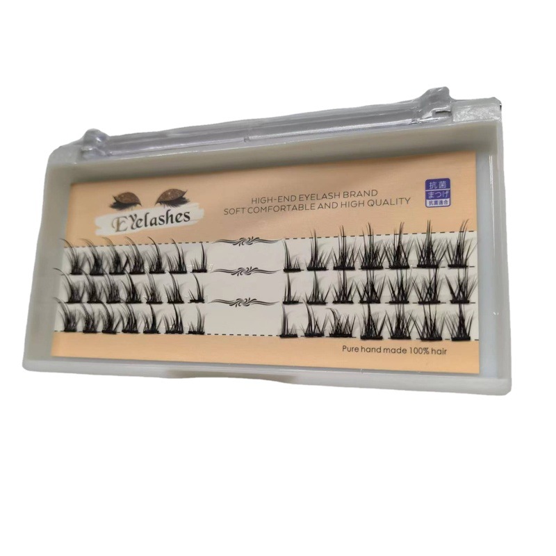 Principiante nuevo segmentado pequeño diablo pestañas postizas flor pelo solo racimo injerto pestañas postizas natural en stock al por mayor