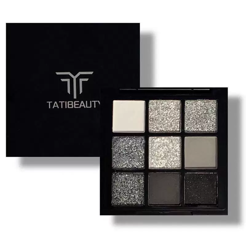 Палетка теней для глаз (Black Swan) Девять цветов, жемчужный блеск и матовые, прохладные серо-черные оттенки