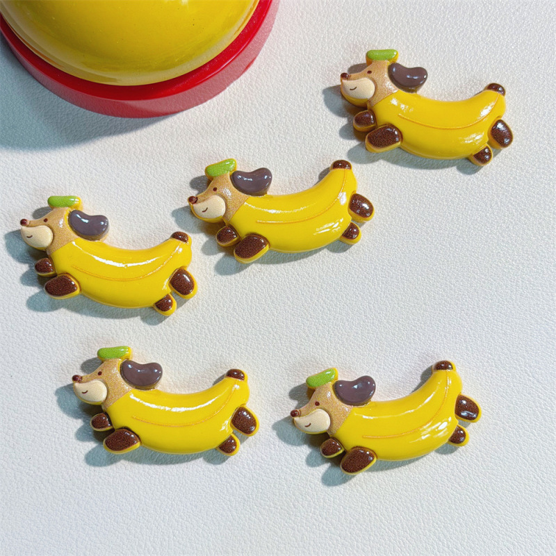 Cute Banana Puppy Resin Accessories DIY Cream Glue Phone Case Hairpin Clog Shoe Charms Patch Decoration Materials Cute Banana Puppy Resin Accessories DIY Cream Glue Phone Case Hairpin Clog Shoe Charms Patch Decoration Materials